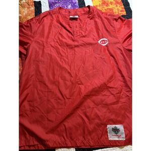 Vintage Cincinnati Reds L Pullover Windbreaker Diamond Collection Mens